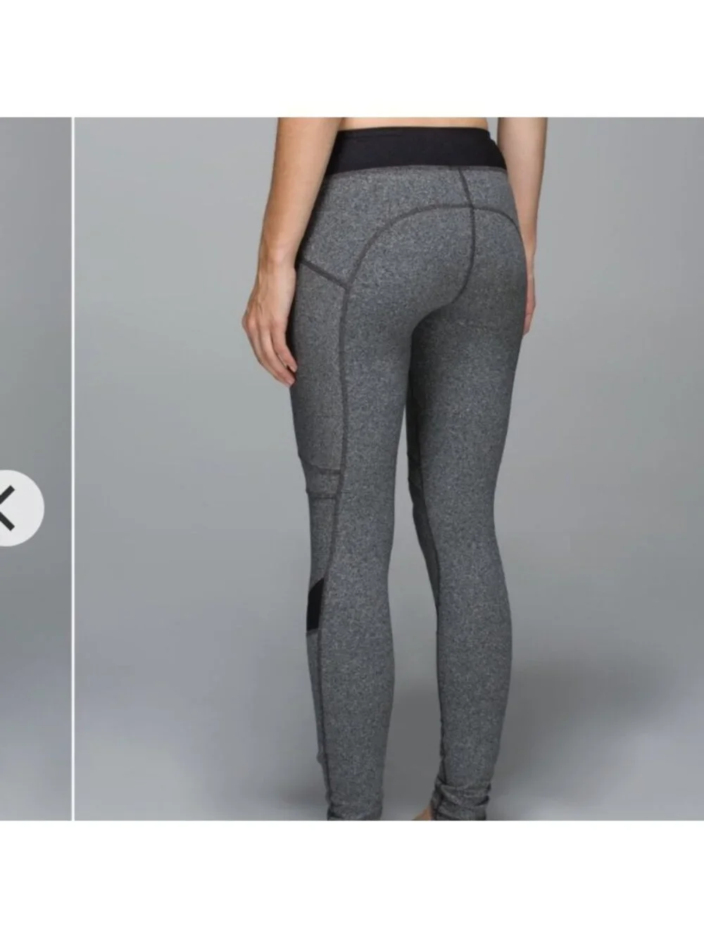 Lululemon Motivate Pant Heathered Speckled Black / Black